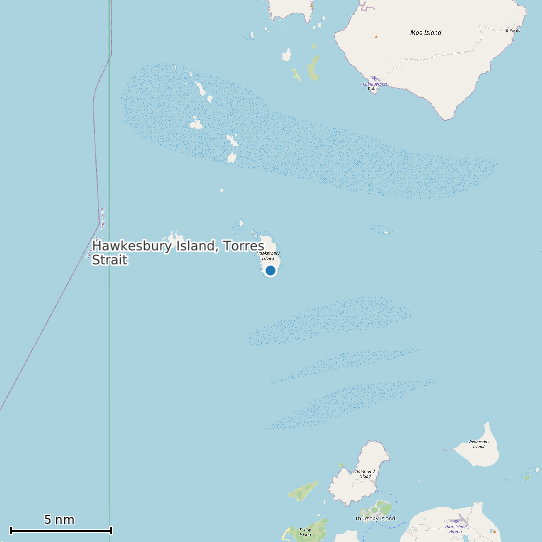 Map of Hawkesbury Island, Torres Strait Tide Prediction Station