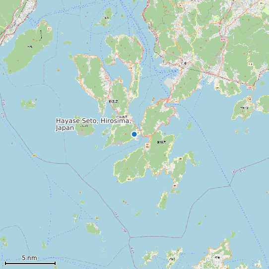 Map of Hayase Seto, Hirosima, Japan Tide Prediction Station