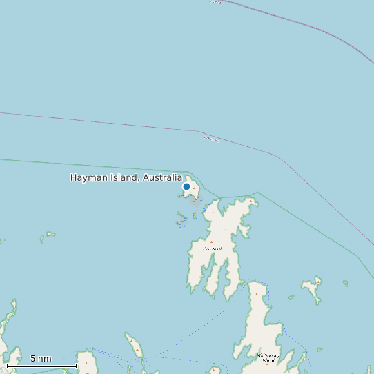 Map of Hayman Island, Australia Tide Prediction Station