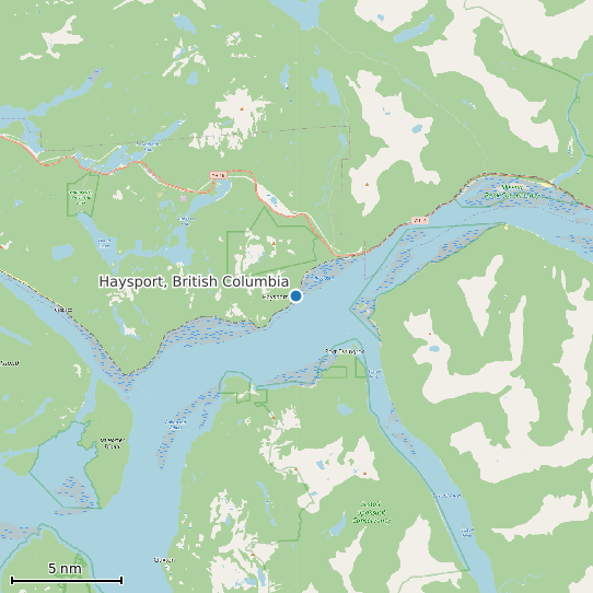Map of Haysport, British Columbia Tide Prediction Station