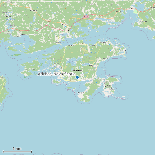 Map of Arichat, Nova Scotia Tide Prediction Station