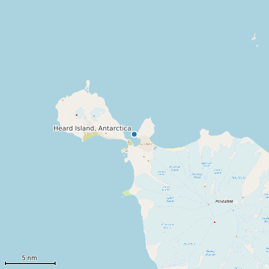 Map of Heard Island, Antarctica Tide Prediction Station
