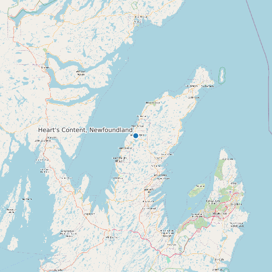 Map of Heart's Content, Newfoundland Tide Prediction Station