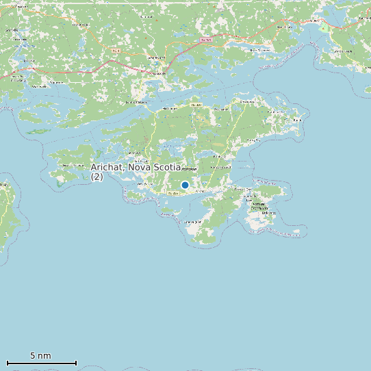 Map of Arichat, Nova Scotia (2) Tide Prediction Station