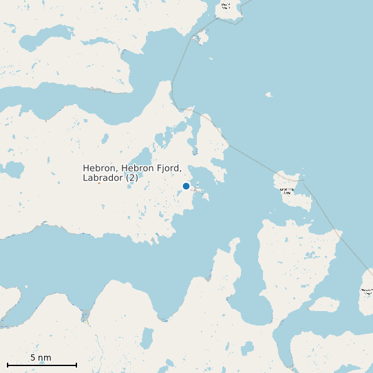 Map of Hebron, Hebron Fjord, Labrador (2) Tide Prediction Station