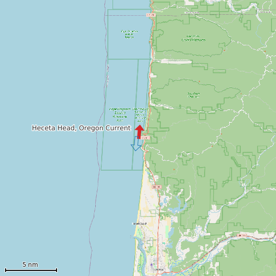 Map of Heceta Head, Oregon Current Prediction Station