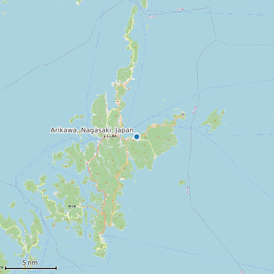 Map of Arikawa, Nagasaki, Japan Tide Prediction Station