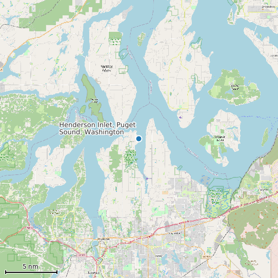 Map of Henderson Inlet, Puget Sound, Washington Tide Prediction Station