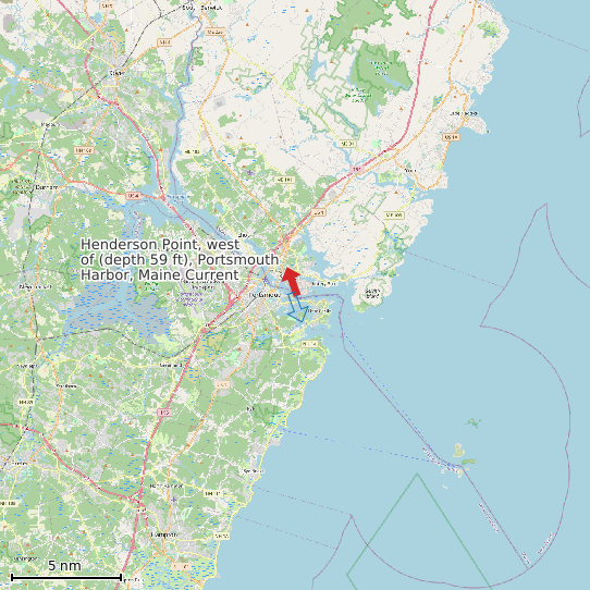 Map of Henderson Point, west of (depth 59 ft), Portsmouth Harbor, Maine Current Prediction Station