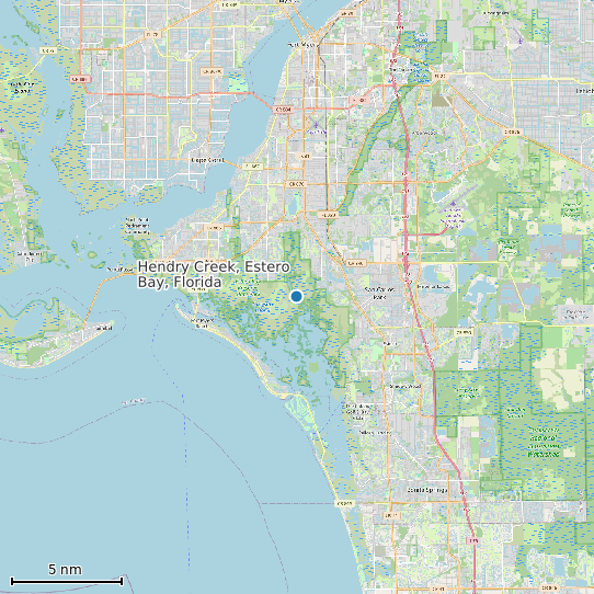 Map of Hendry Creek, Estero Bay, Florida Tide Prediction Station