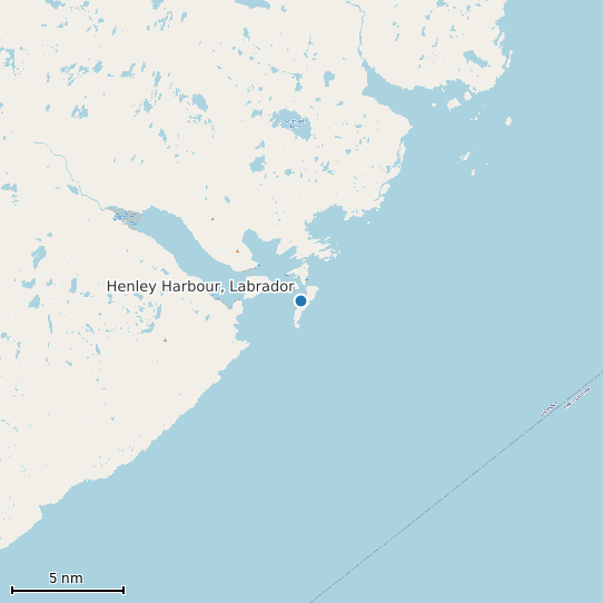 Map of Henley Harbour, Labrador Tide Prediction Station