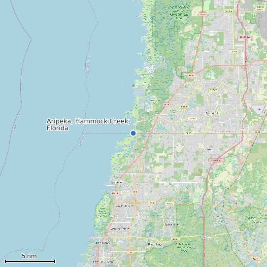 Map of Aripeka, Hammock Creek, Florida Tide Prediction Station