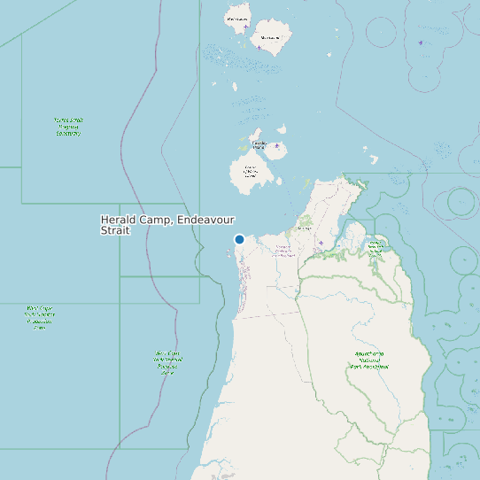 Map of Herald Camp, Endeavour Strait Tide Prediction Station