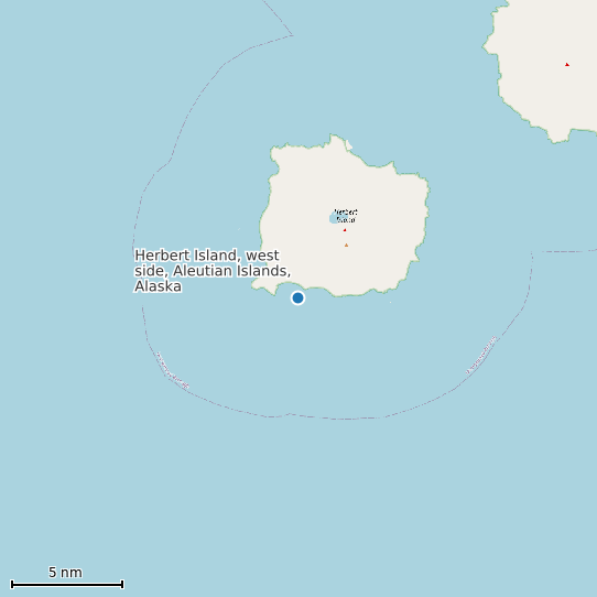 Map of Herbert Island, west side, Aleutian Islands, Alaska Tide Prediction Station
