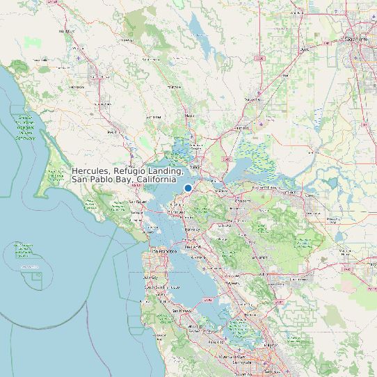 Map of Hercules, Refugio Landing, San Pablo Bay, California Tide Prediction Station