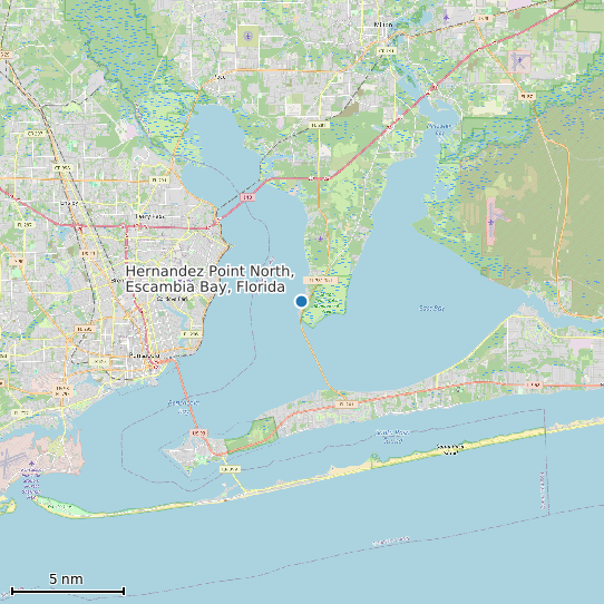 Map of Hernandez Point North, Escambia Bay, Florida Tide Prediction Station