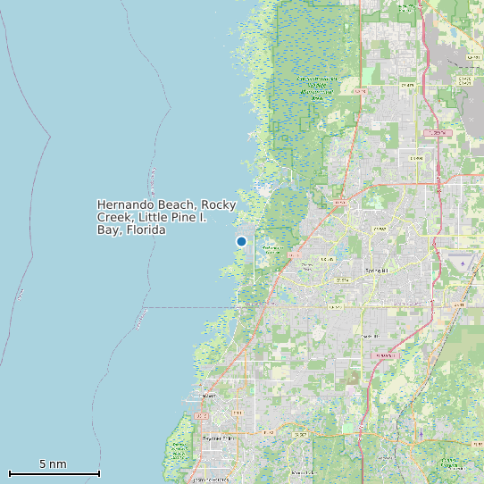Map of Hernando Beach, Rocky Creek, Little Pine I. Bay, Florida Tide Prediction Station