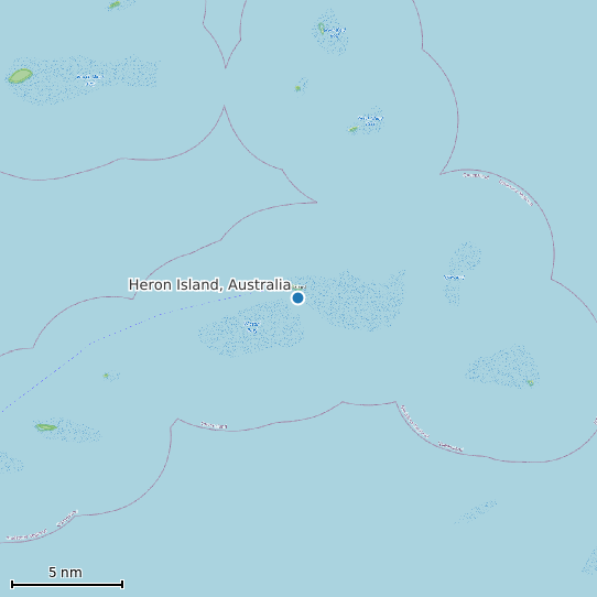 Map of Heron Island, Australia Tide Prediction Station