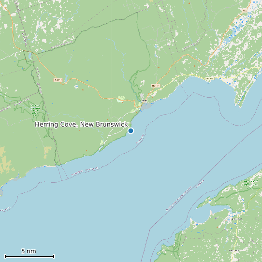 Map of Herring Cove, New Brunswick Tide Prediction Station