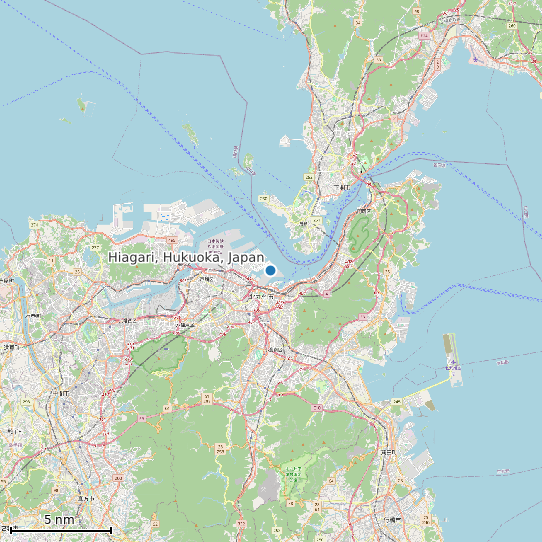 Map of Hiagari, Hukuoka, Japan Tide Prediction Station