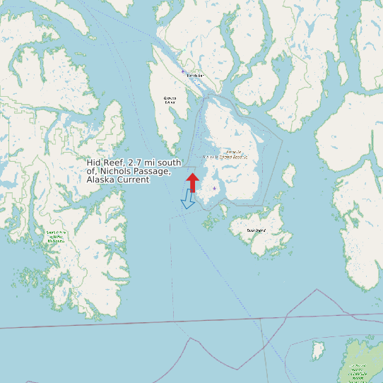 Hid Reef, 2.7 mi south of, Nichols Passage, Alaska Current map