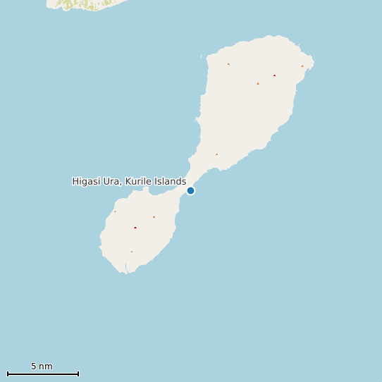 Map of Higasi Ura, Kurile Islands Tide Prediction Station