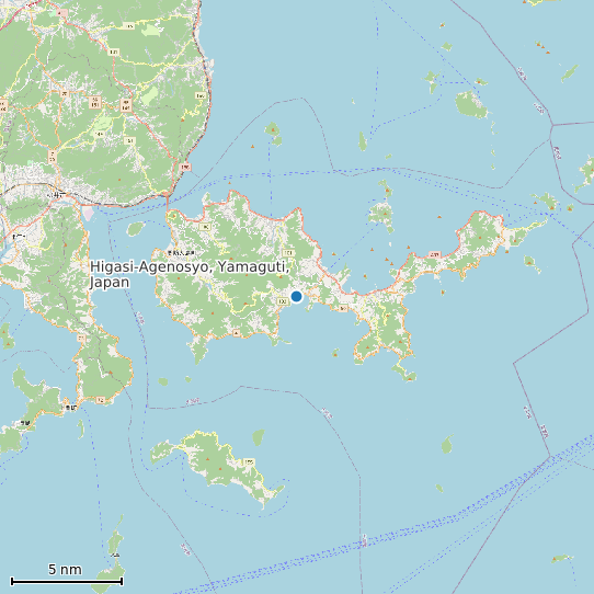 Map of Higasi-Agenosyo, Yamaguti, Japan Tide Prediction Station