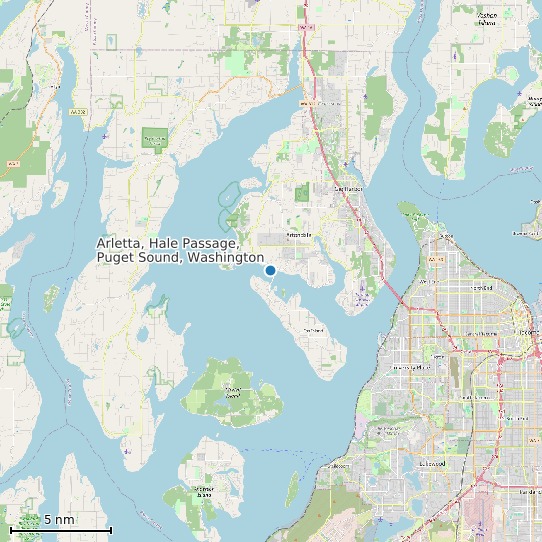 Map of Arletta, Hale Passage, Puget Sound, Washington Tide Prediction Station