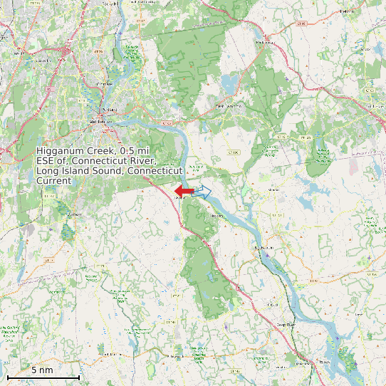 Map of Higganum Creek, 0.5 mi ESE of, Connecticut River, Long Island Sound, Connecticut Current Prediction Station