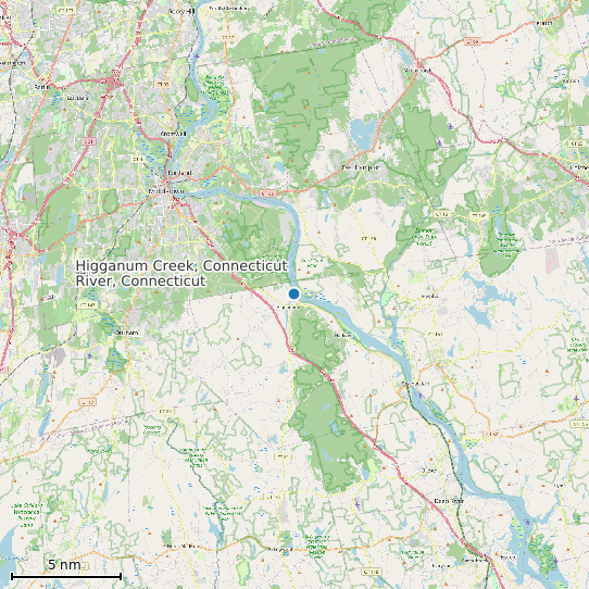 Map of Higganum Creek, Connecticut River, Connecticut Tide Prediction Station