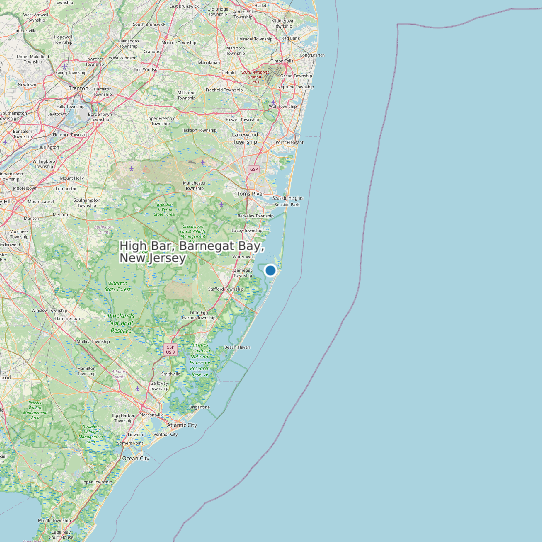 Map of High Bar, Barnegat Bay, New Jersey Tide Prediction Station