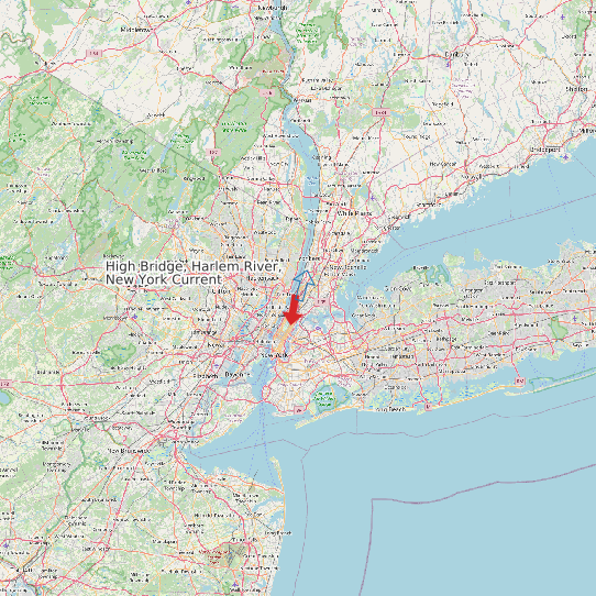 Map of High Bridge, Harlem River, New York Current Prediction Station