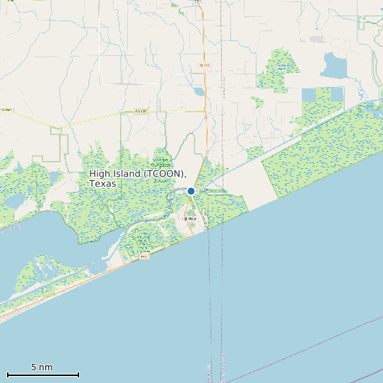 Map of High Island (TCOON), Texas Tide Prediction Station