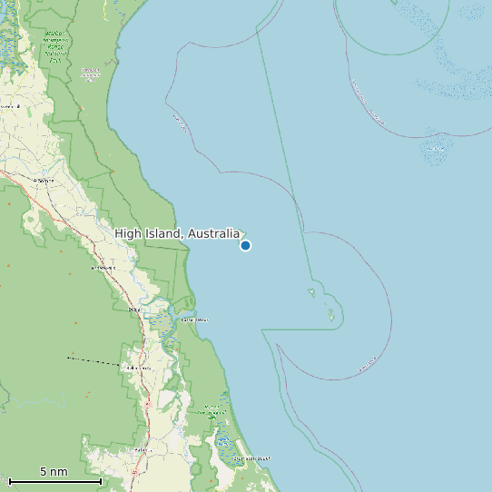 Map of High Island, Australia Tide Prediction Station