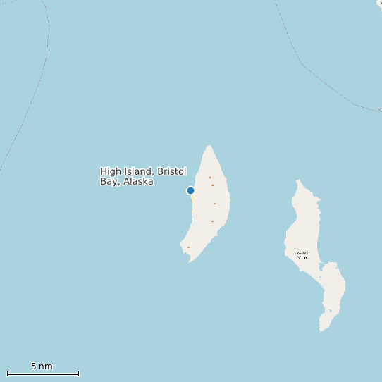 Map of High Island, Bristol Bay, Alaska Tide Prediction Station