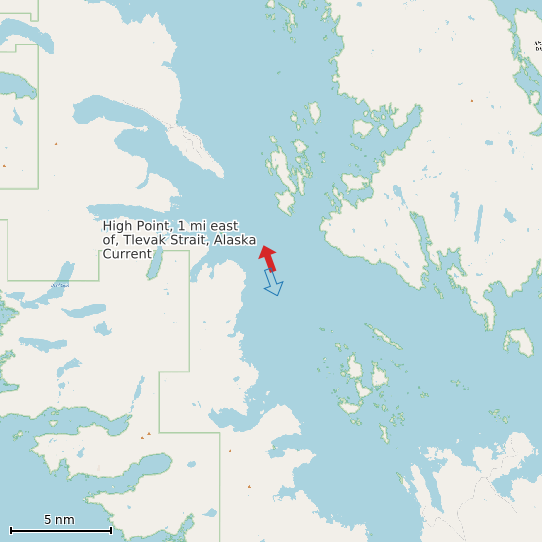 Map of High Point, 1 mi east of, Tlevak Strait, Alaska Current Prediction Station