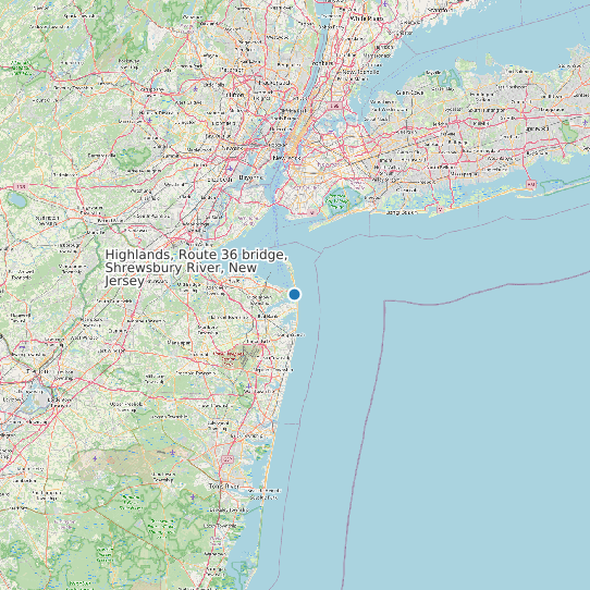 Highlands, Route 36 bridge, Shrewsbury River, New Jersey map