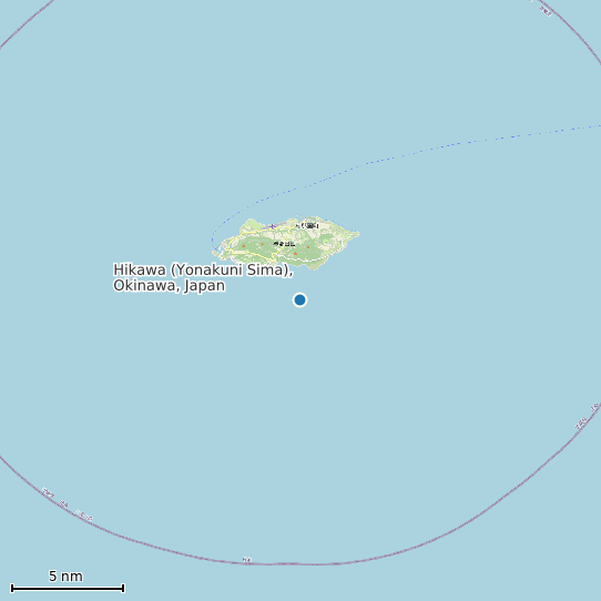 Map of Hikawa (Yonakuni Sima), Okinawa, Japan Tide Prediction Station