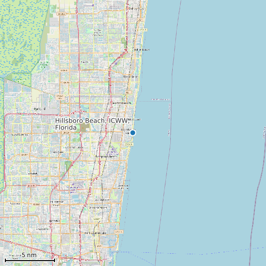Map of Hillsboro Beach, ICWW, Florida Tide Prediction Station