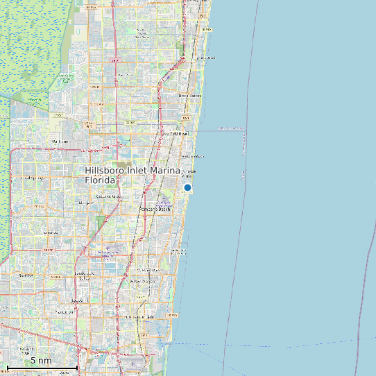 Map of Hillsboro Inlet Marina, Florida Tide Prediction Station