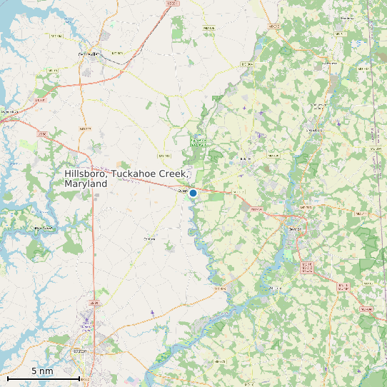 Map of Hillsboro, Tuckahoe Creek, Maryland Tide Prediction Station