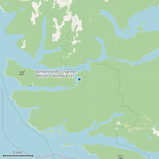 Map of Armentieres Channel, British Columbia (2) Tide Prediction Station