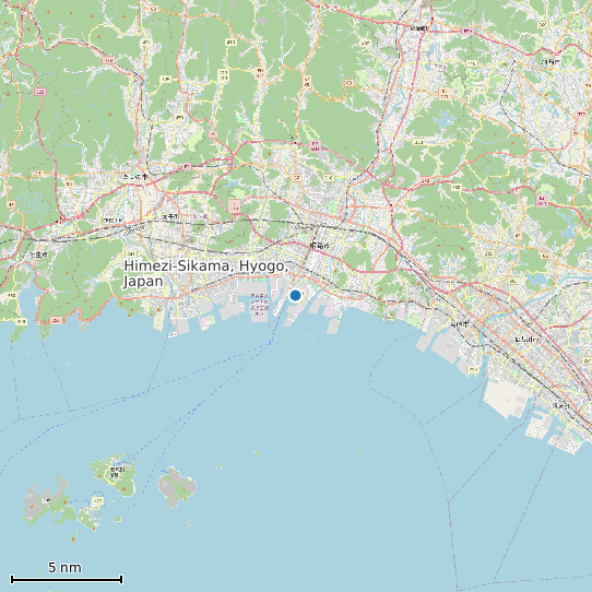 Map of Himezi-Sikama, Hyogo, Japan Tide Prediction Station