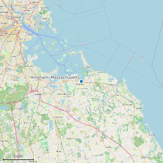 Map of Hingham, Massachusetts Tide Prediction Station