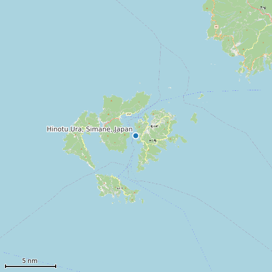 Map of Hinotu Ura, Simane, Japan Tide Prediction Station