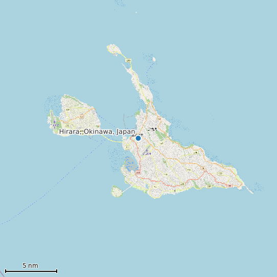 Map of Hirara, Okinawa, Japan Tide Prediction Station