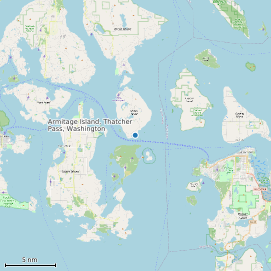 Map of Armitage Island, Thatcher Pass, Washington Tide Prediction Station