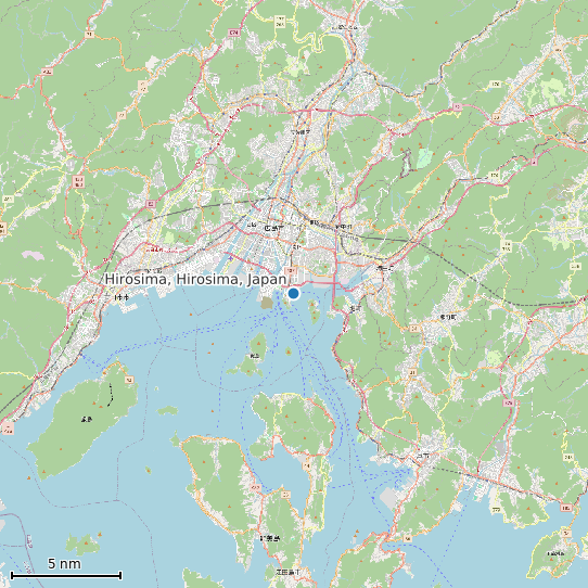Map of Hirosima, Hirosima, Japan Tide Prediction Station