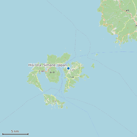 Map of Hisi Ura, Simane, Japan Tide Prediction Station