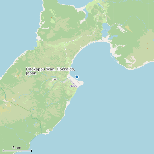 Map of Hitokappu Wan, Hokkaido, Japan Tide Prediction Station